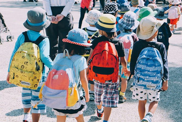 Kids walking to school